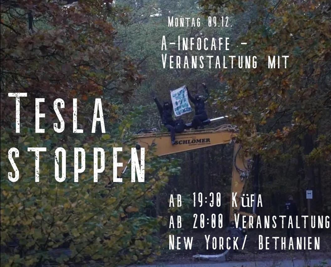 Anarchistisches Infocafé mit Tesla Stoppen